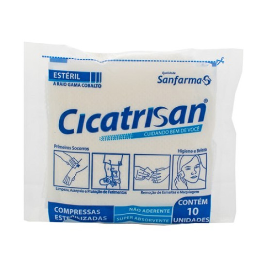 COMPRESSA DE GAZE CICATRISAN NAO ADERENTE COM 10 UND