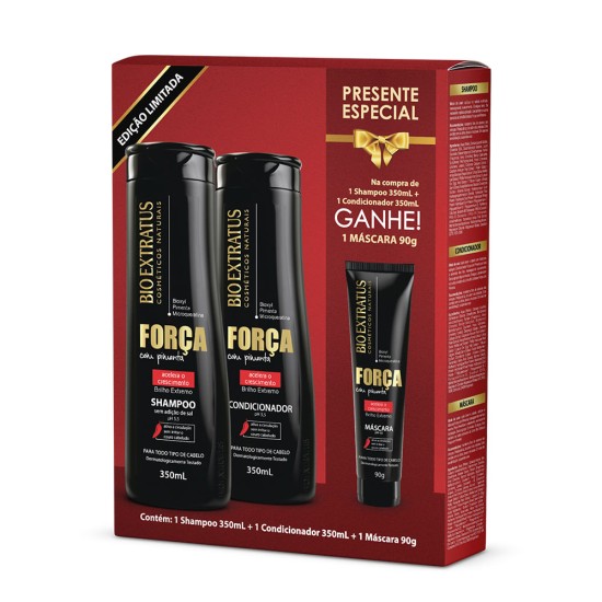 KIT BIO EXTRATUS FORCA C/ PIMENTA 250ML GTS MASCARA 90G