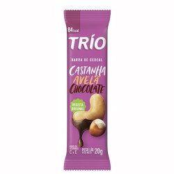 BARRA DE CEREAL TRIO AVELA CASTANHA E CHOCOLATE COM 20GR