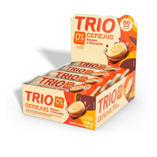 BARRA DE CEREAL TRIO BANANA E CHOCOLATE ZERO 18G