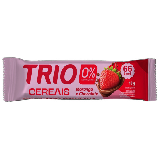 BARRA DE CEREAL TRIO ZERO MORANGO/CHOCOLATE 18G