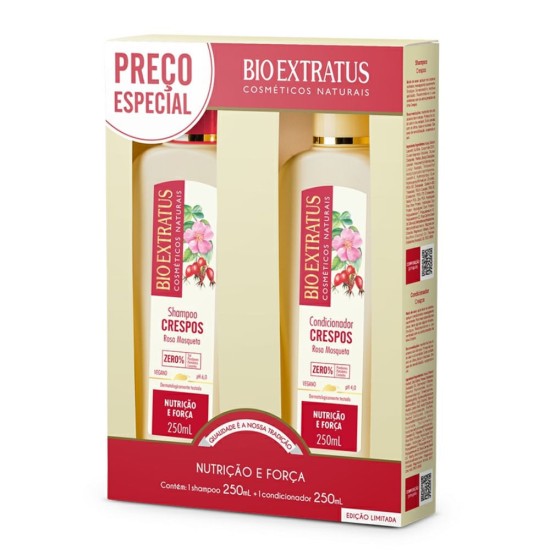 KIT BIO EXTRATUS CRESPOS SHAMPOO 250ML+ CONDICIONADOR 250ML