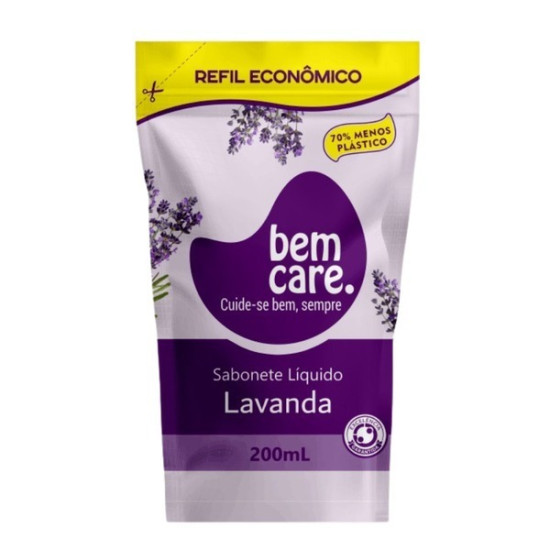 SABONETE LIQUIDO BEM CARE LAVANDA REFIL 200ML