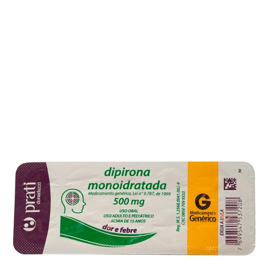 DIPIRONA SODICA 500MG ENV COM 10 CAPSULAS PRATI DONADUZZI