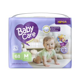 FRALDAS BABY CARE HIPER PREMIUM M COM 68 UND