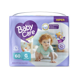 FRALDAS BABY CARE HIPER PREMIUM G COM 60 UND