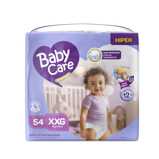 FRALDAS BABY CARE HIPER PREMIUM XXG COM 54 UND