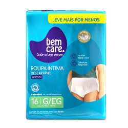 ROUPA INTIMA BEM CARE PANTS G/EG COM 16UNIDADES