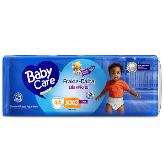 FRALDA CALCA BABY CARE PREMIUM DIA E NOITE XXG COM 44UNIDADES