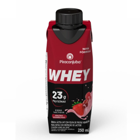 WHEY PIRACANJUBA FRUT VERMELHAS ZERO LACTOSE 23G 250ML