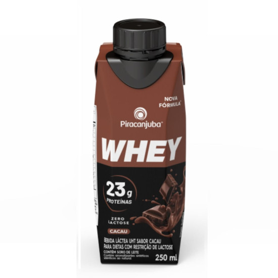 WHEY PIRACANJUBA CACAU ZERO LACTOSE 23G 250ML