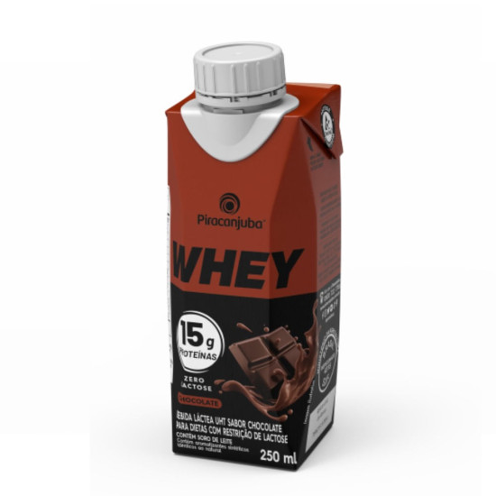 WHEY PIRACANJUBA CHOCOLATE ZERO LACTOSE 15G 250ML