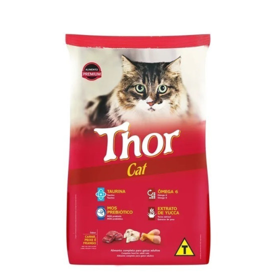 RACAO THOR CAT CARNE PEIXE E FRANGO 1KG
