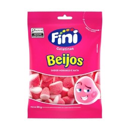 BALA DE GELATINA FINI BEIJOS MORANGO 100G