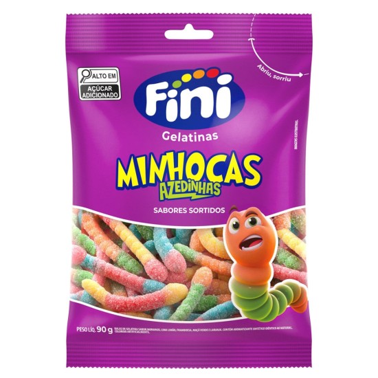 BALA DE GELATINA FINI MINHOCAS CITRICA 100G