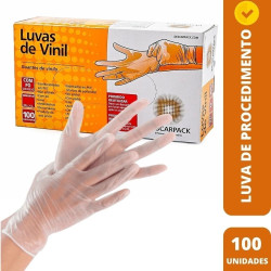 LUVAS DESCARPACK VINIL TAM M COM 100 UN