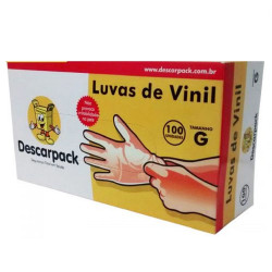 LUVAS DESCARPACK VINIL TAM G SEM PO COM 100 UN