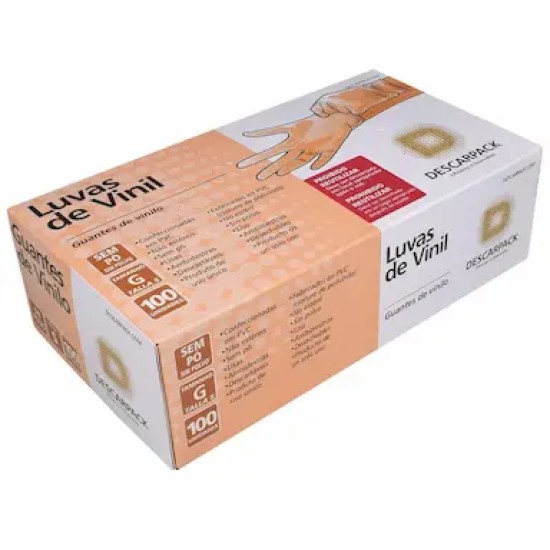 LUVAS DESCARPACK VINIL TAM G SEM PÓ C/100 UN