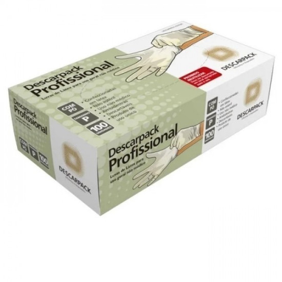 LUVAS DESCARPACK PROF TAM P COM 100 UND COM PO