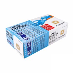 LUVA NITRILICA DESCARPACK AZUL S/PO TAM P C/100 UN