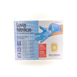 LUVAS NITRILICAS DESCARPACK S/PO TAM M C/100 UND