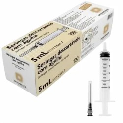 SERINGA DESCARPACK C/BICO LUER SLIP 5 ML C/AG 25X0,7