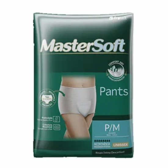 FRALDAS GERIATRICA MASTERSOFT PANTS REGULAR P/M COM 08 UND