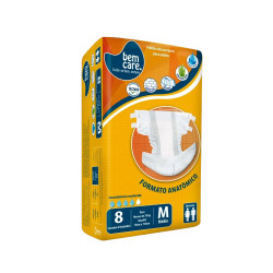 FRALDAS GERIATRICA BEM CARE TAM M COM 8