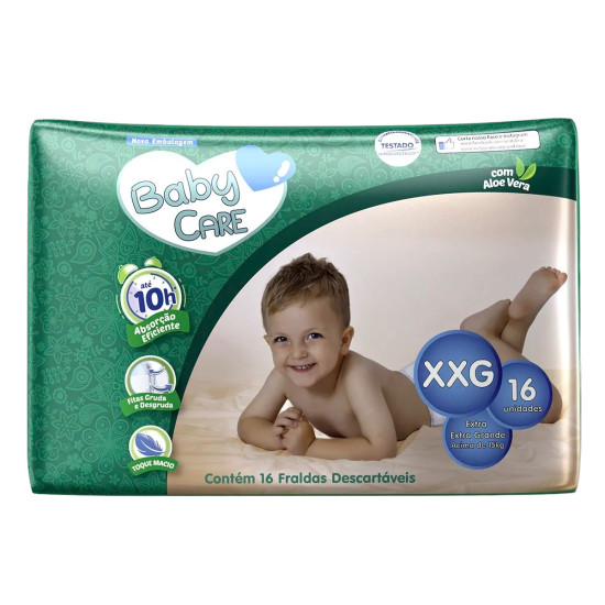 FRALDAS BABY CARE JUMBINHO XXG COM 16 UND