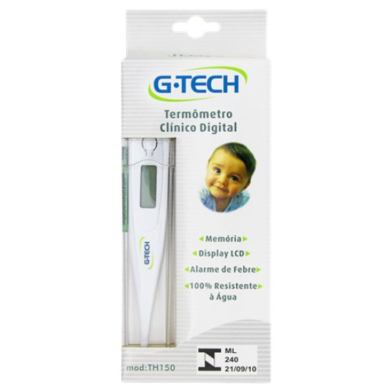 TERMOMETRO CLINICO DIGITAL G TECH BRANCO TH150