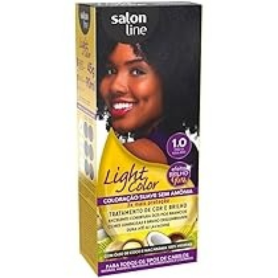 TINTURA DE CABELO SALON LINE LIGHT COLOR 1.0 PRETO AZULADO