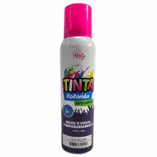 TINTA TEMPORARIA COR ROSA P/CABELO SPRAY MY PARTY C/150ML