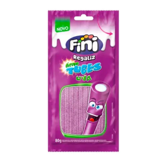 BALA DE GELATINA FINI TUBES UVA CITRICO 80G