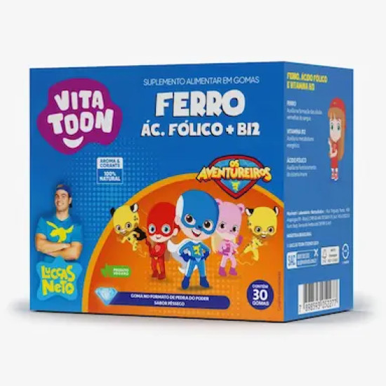 VITAMINA FERRO LUCCAS NETO COM 30 GOMAS