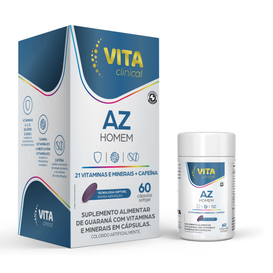 POLIVITAMINICO VITACLINICAL GUARANA COM VIT AZ HOMEM 120MG COM 60 CAPSULAS