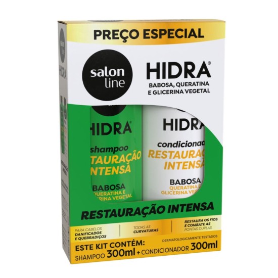 KIT SALON LINE SHAMPOO+CONDICIONADOR HIDRA BABOSA 300ML