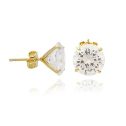 BRINCO PONTO DE LUZ FOLHEADO OURO ZIRCONIA