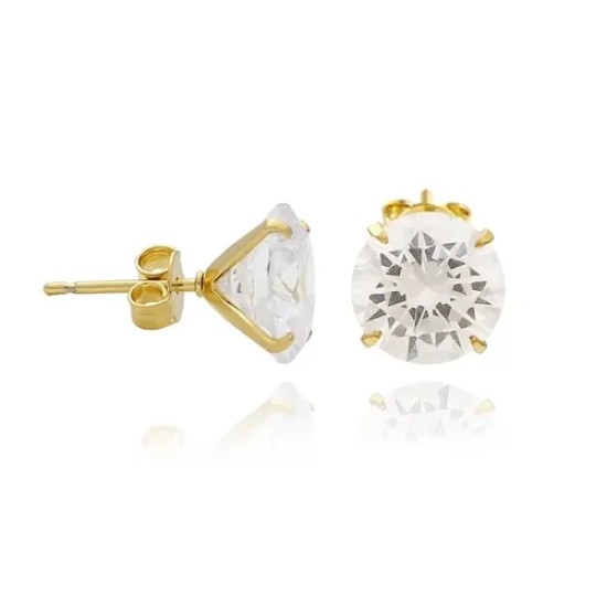 BRINCO PONTO DE LUZ FOLHEADO OURO ZIRCONIA