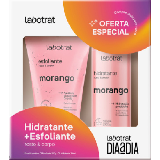 KIT LABOTRAT DIA A DIA MORANGO ESFOLIANTE 150ML +HID 190ML