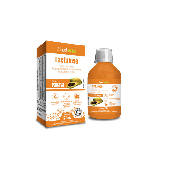 LACTULOSE LAXIVITA PAPAYA 667MG/ML COM 120ML