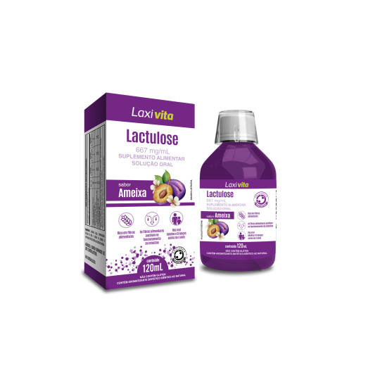 LACTULOSE LAXIVITA AMEIXA 667MG/ML COM 120ML
