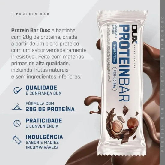 DUX PROTEIN BAR CHOCOLATE E AVELA 60G