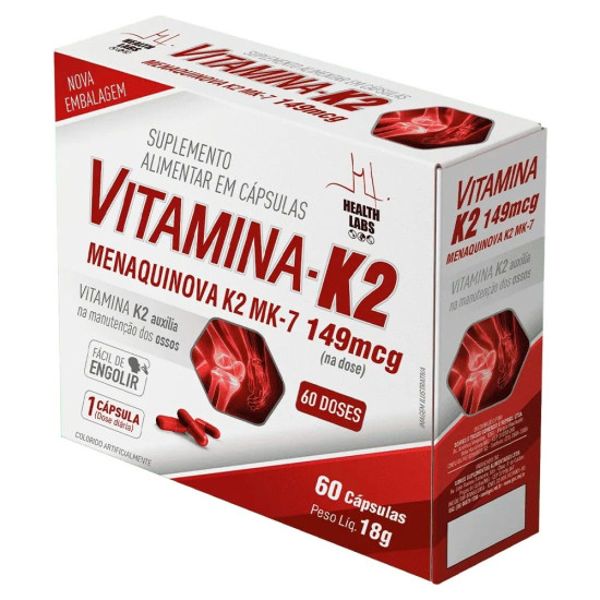 VITAMINA K2 MK7 COM 60 CAPS HEALTH LABS