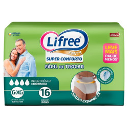 FRALDAS GERIATRICA CALCA LIFREE SUPER CONFORTO G/XG COM 16 UND