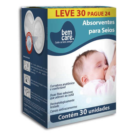 ABSORVENTE SEIOS BEM CARE COM 30 UND