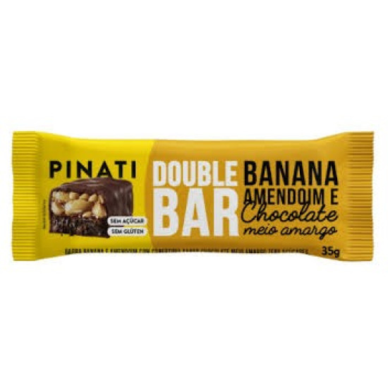 CEREAL PINATI DOUBLE BAR BANANA/AMENDOIM/CHOCOLATE AMARGO 35G