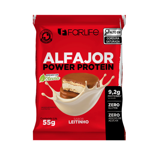 ALFAJOR FARLIFE POWER PROTEIN LEITINHO 55G