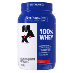 MAX TITANIUM 100% WHEY MORANGO 900G