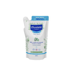 MUSTELA GEL LAVANTE SUAVE CORPO E CABELO BEBE 400ML REFIL
