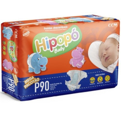 FRALDAS HIPOPO BABY TAM P COM 90 UND
